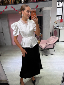 Атласная блуза Alexa белый