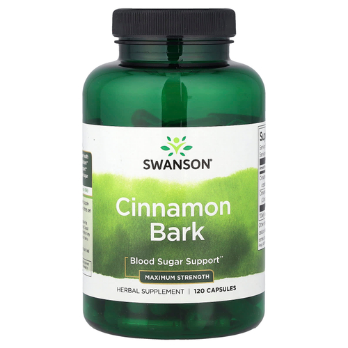 Swanson, Кора корицы, максимальная эффективность, 120 капсул