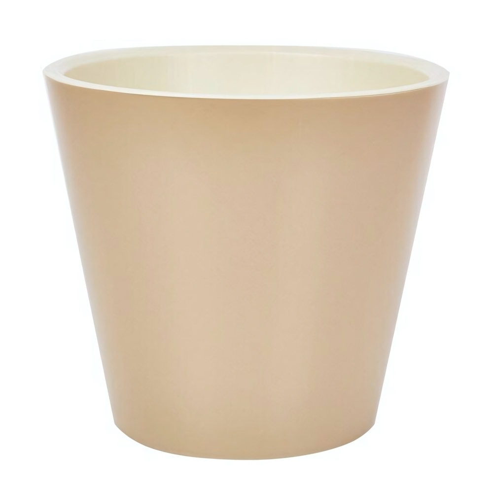 Горшок для цветов London D320мм, 15,7л с дренажной вставкой, на колесиках молочный шоколад