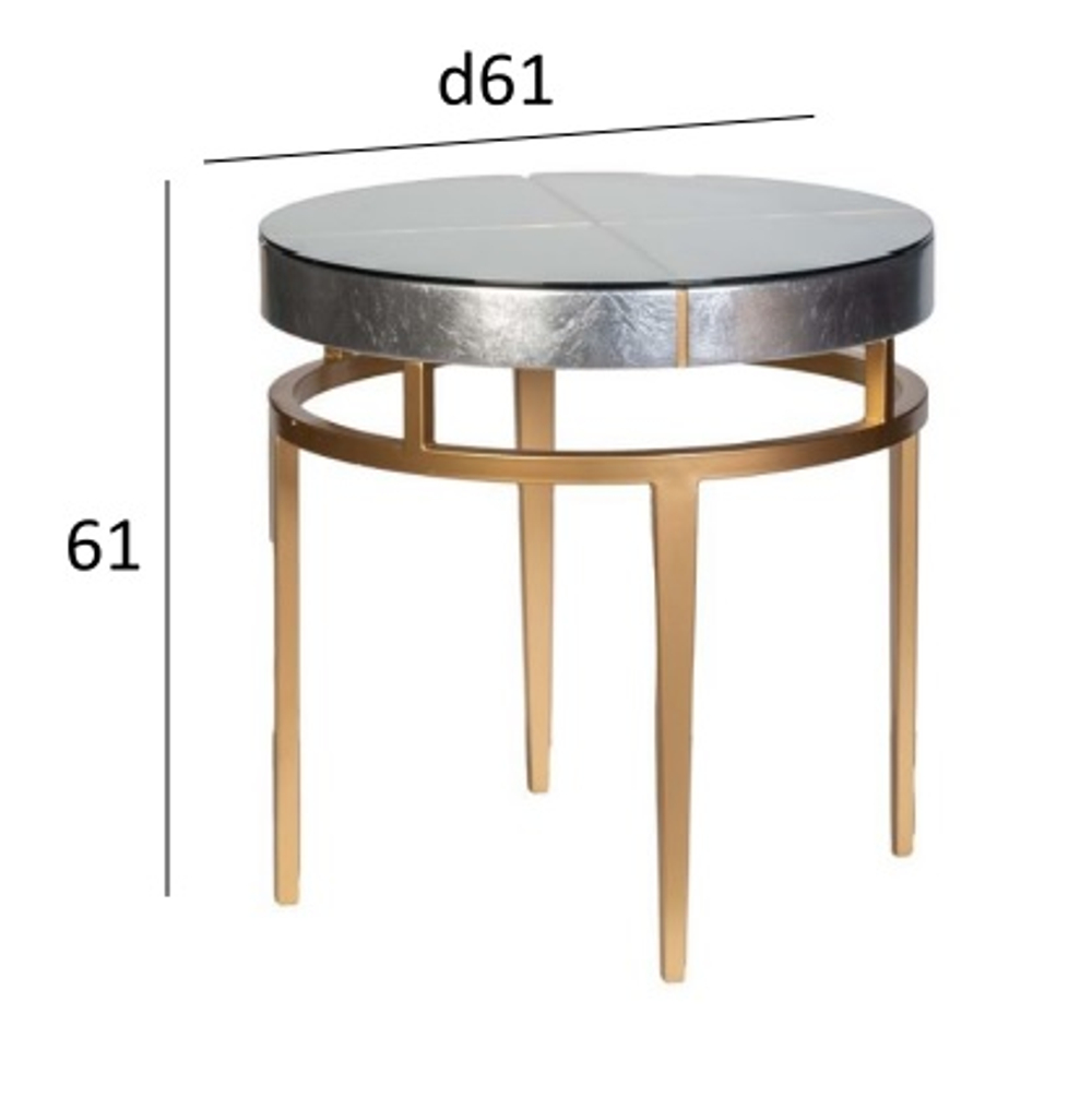 Стол журнальный Garda Decor Garda Decor Футуро (Futuro) серебристый d61*61 см