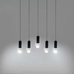 Светильник подвесной каскадный fungus, 106х14 см, белый/черный