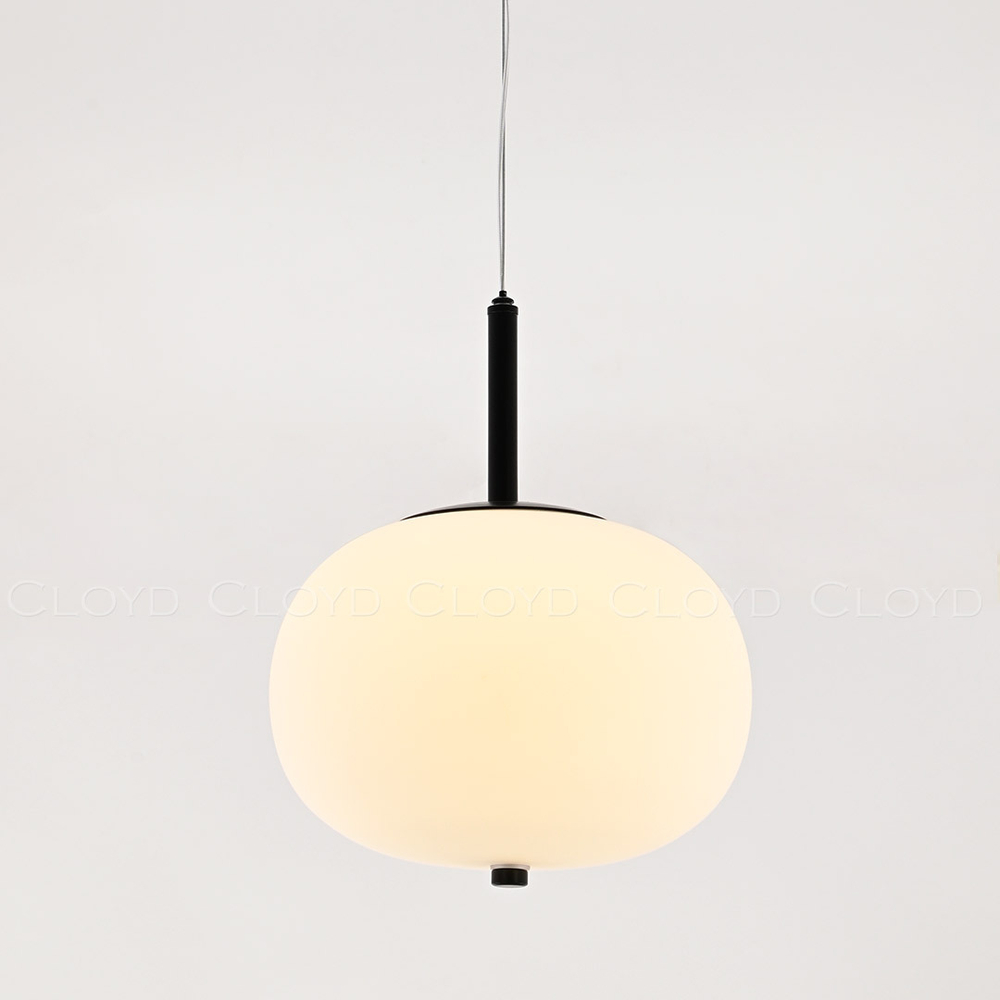 Подвесной светильник Cloyd AVOGADRO-B P1 / Ø25 см - черный - опаловое стекло (арт.11362)