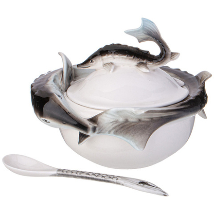 ИКОРНИЦА LEFARD "ОСЁТР" 12,5*11 СМ, С ЛОЖЕЧКОЙ (КОР=24ШТ.)