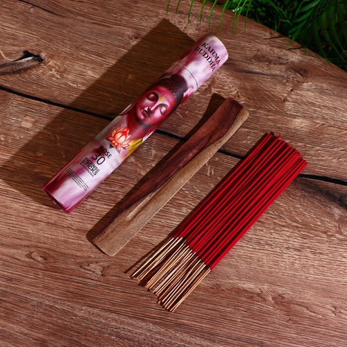 Благовония "KARMA BUDDHA" аромапалочки (набор 30 шт) с подставкой, роза   9360064