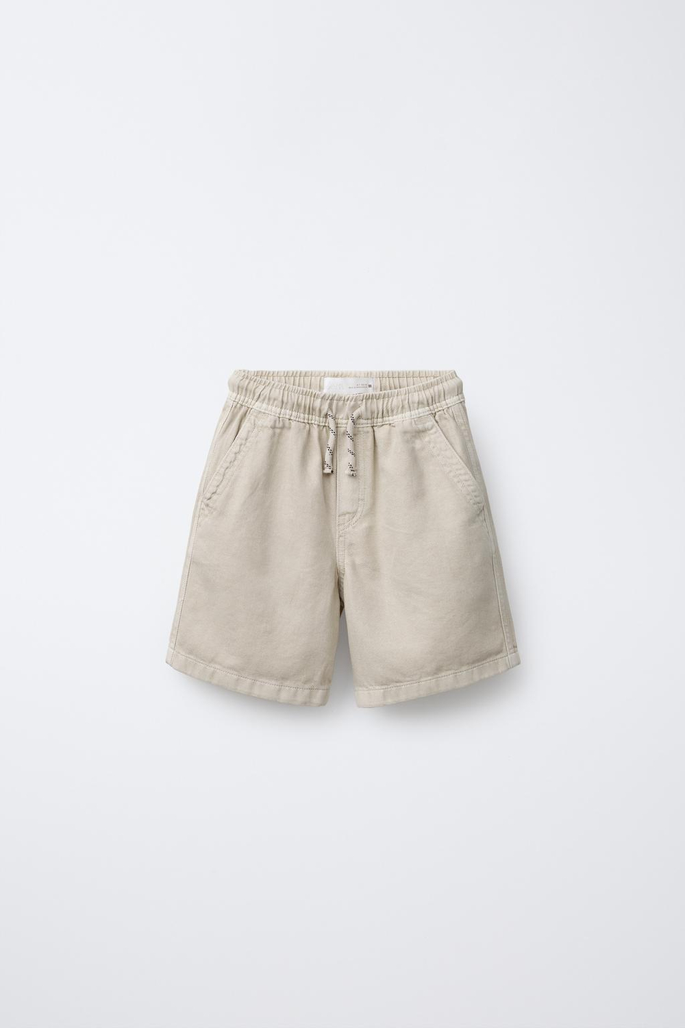 ZARA ШОРТЫ LOOSE-FITTING ИЗ ТВИЛА, ПЕСОЧНЫЙ