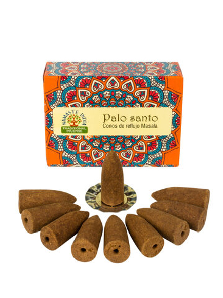 Благовония аромаконусы стелющийся дым Orkay Пало Санто Palo Santo, 35 г, 10 ароматических конусов, Индия