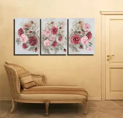 Модульная картина "Триптих нежных роз"