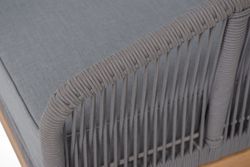 "Канны" кресло плетеное из роупа, основание бук, роуп светло-серый круглый, ткань светло-серая