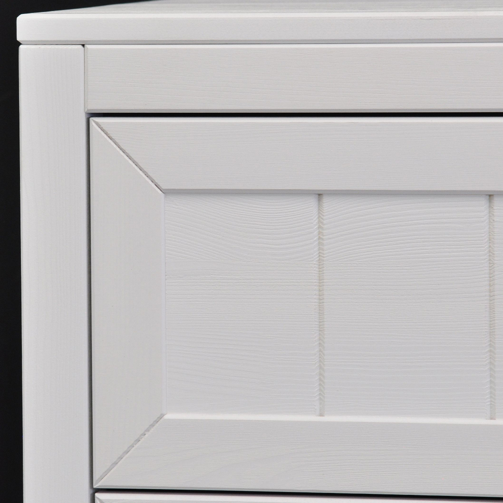 Комод 86x50x90, Карлос, с 3 ящиками для одежды, массив сосны, белый, Dipriz