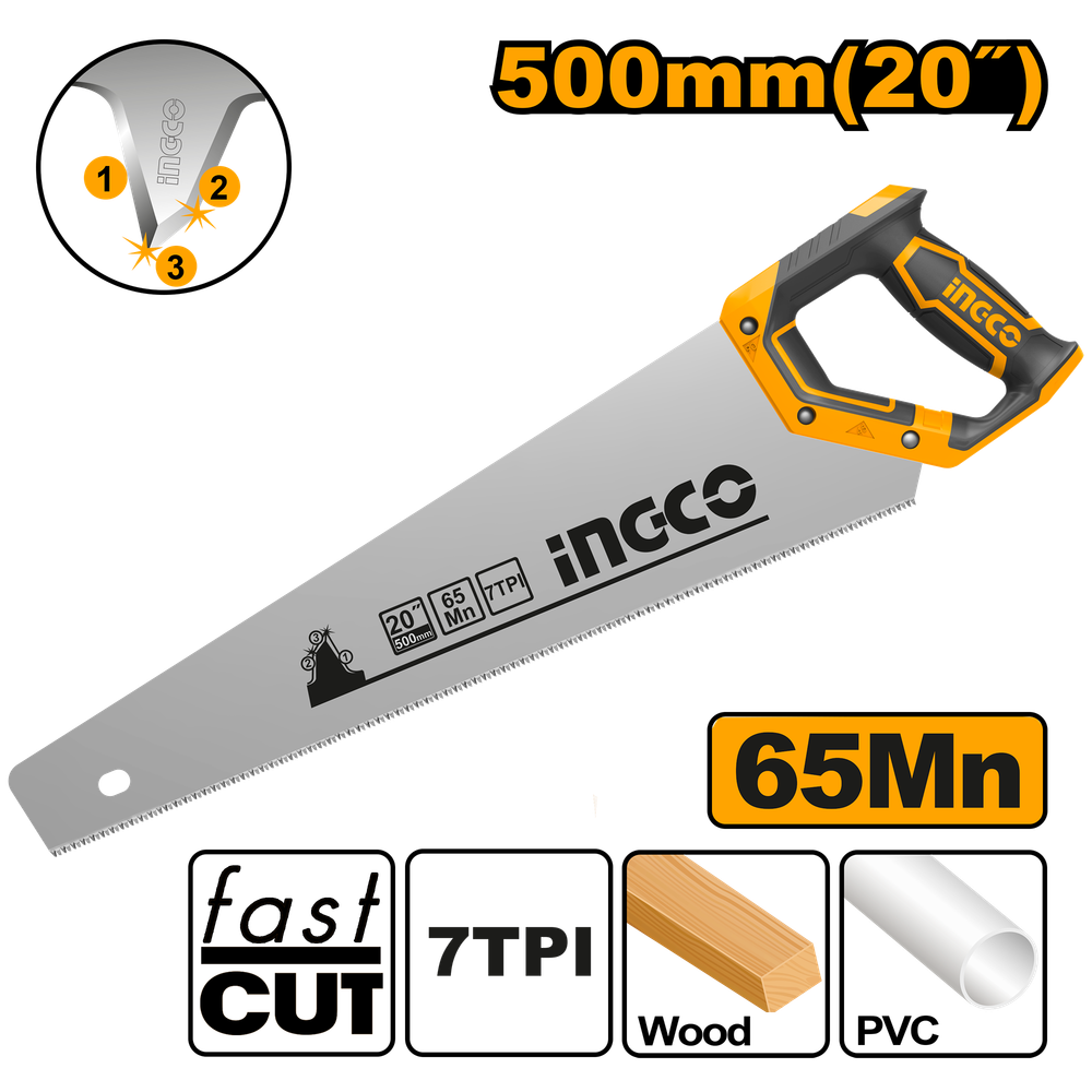 Ножовка по дереву INGCO HHAS38500 INDUSTRIAL 500 мм