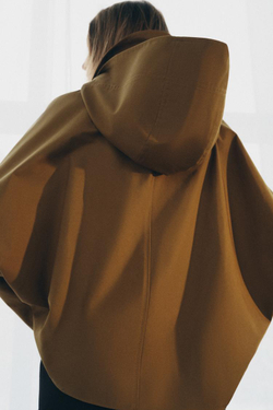 ZARA КОРОТКИЙ ТРЕНЧ WATER-REPELLENT — ZW COLLECTION, РЫЖЕВАТО-КОРИЧНЕВЫЙ