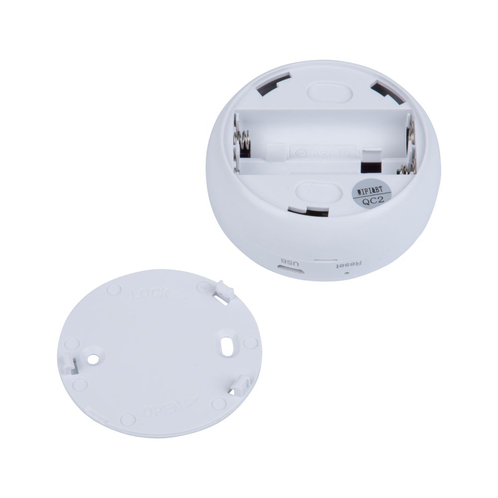 USN-A502 TS-WF WHITE Умный датчик температуры и влажности Wi-Fi. с экраном. на батарейках AAAx2 н-к адаптер 5V н-к. Звуковое+PUSH оповещение. Накладной. Белый. Приложение UnielSmart. TM Uniel