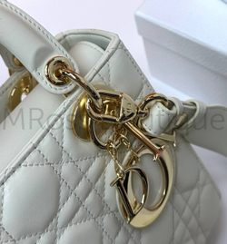 Женская сумка Lady Dior My ABC квадратная белого цвета