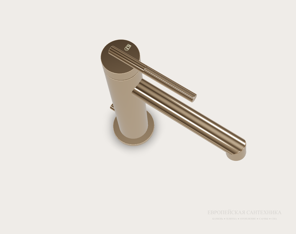 Смеситель для раковины Gessi Ingranaggio, однорычажный, с донным клапаном, цвет Warm Bronze PVD