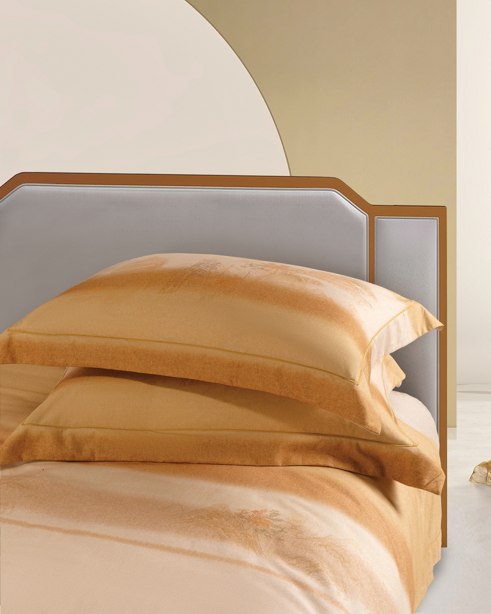 КПБ евро "Тепло природы", цв. оранжевый (хлопок) под:200х230см, пр:245х250, нав:48х74см (2шт)