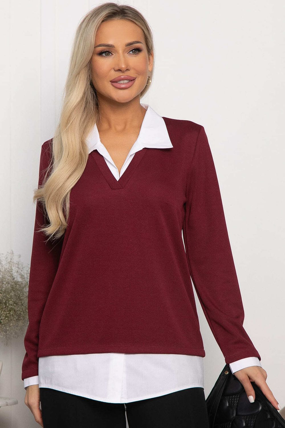 Пуловер На высоте (вишневый) Б14324-12М LT Collection