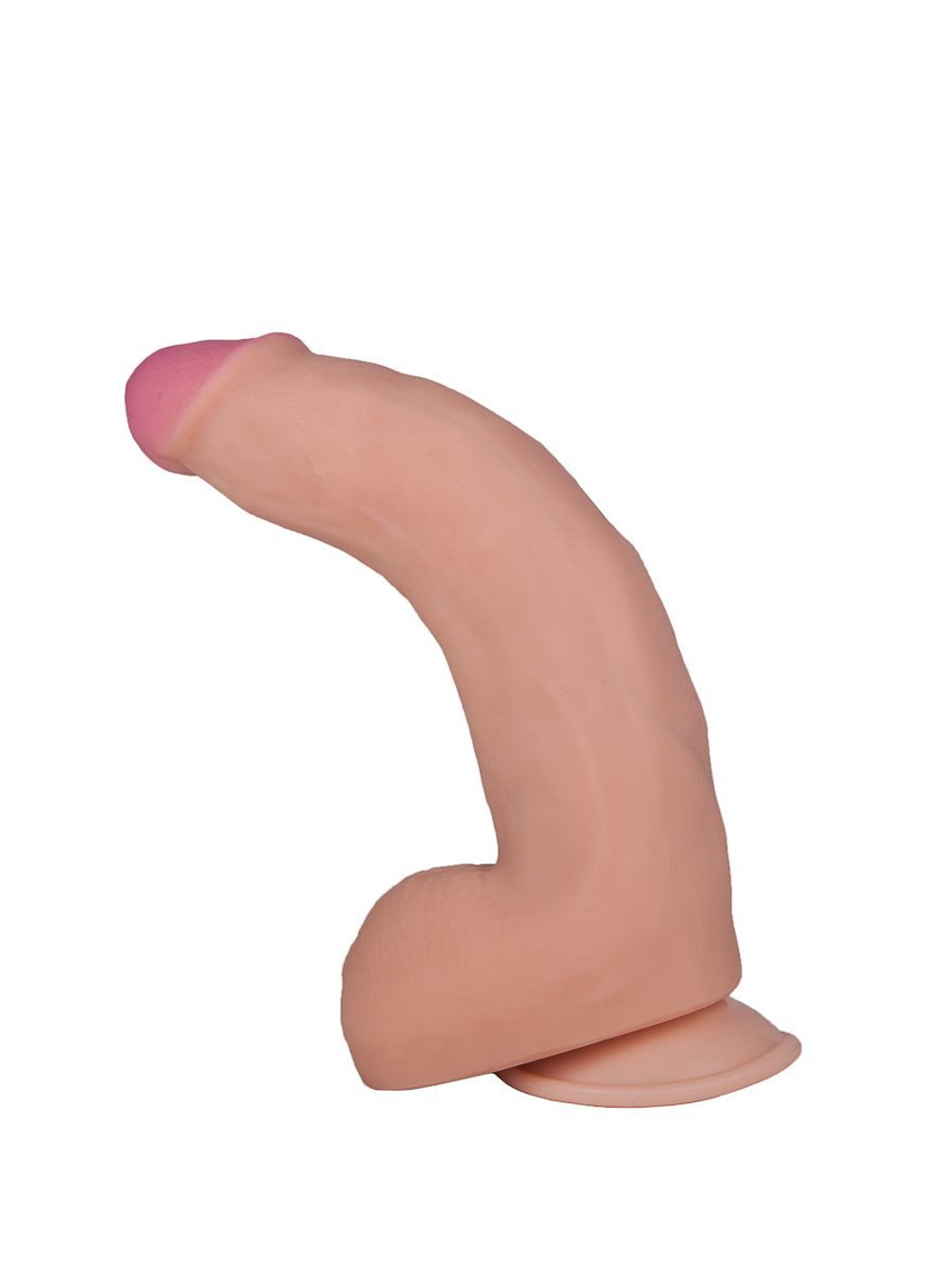 LOVETOY F LINE 22 см – реалистичный фаллоимитатор с мошонкой на присоске, гибкий стержень, телесный