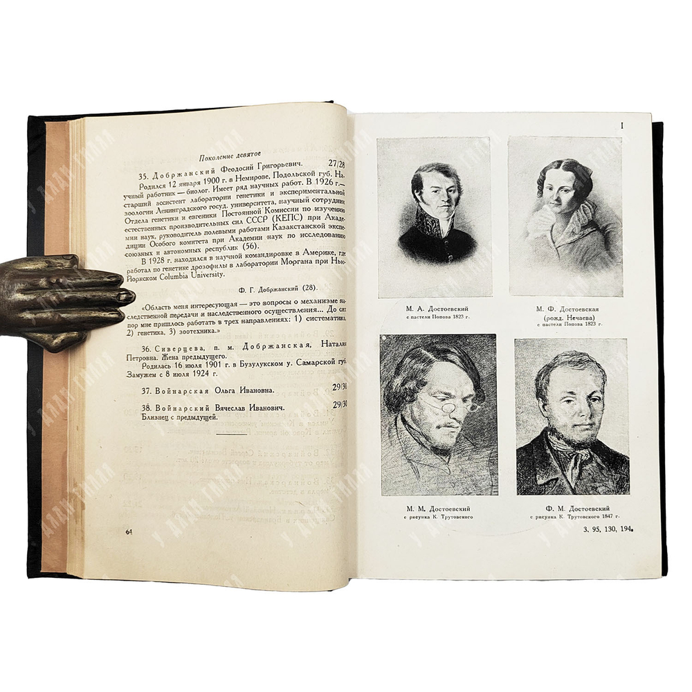 Волоцкой М. В. Хроника рода Достоевского : 1506-1933 /  пред. П. М. Зиновьева. - М. Север , 1933.