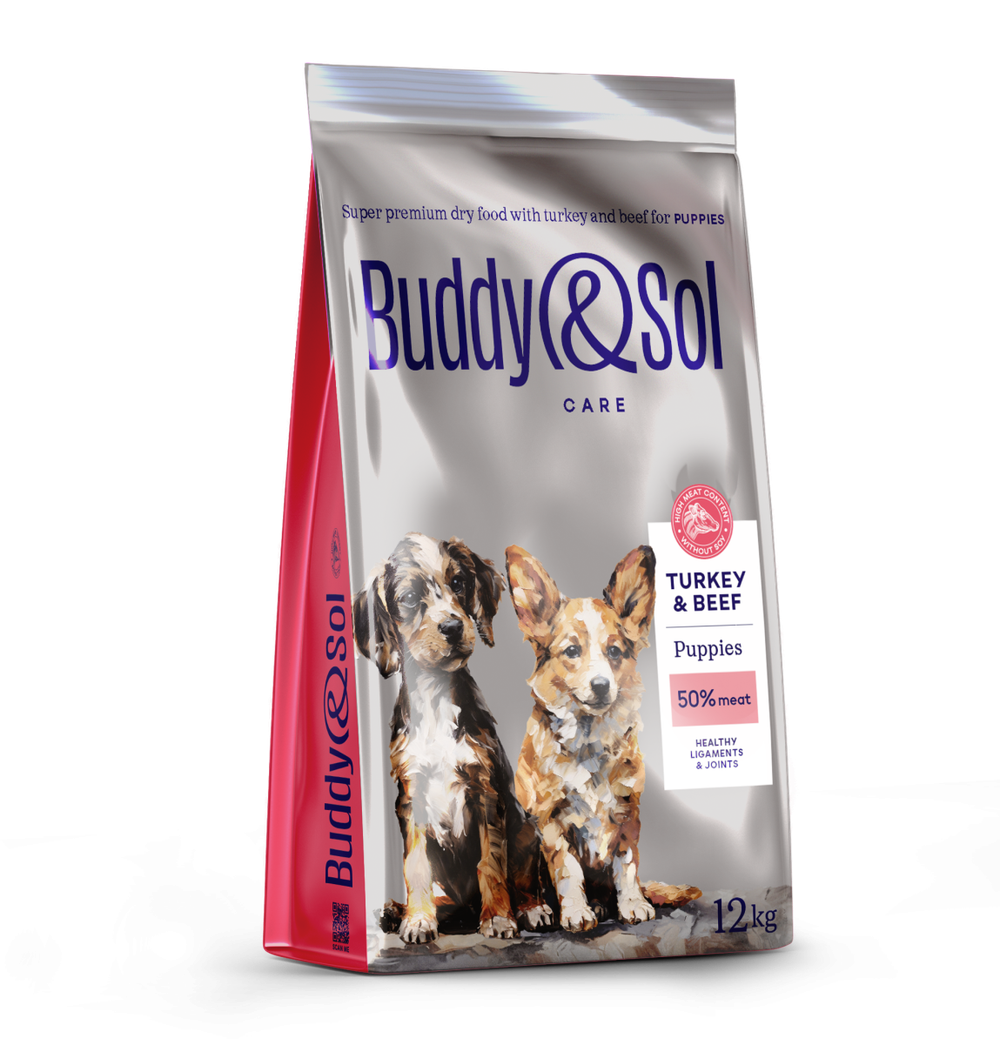 Сухой корм Buddy&Sol СУПЕРПРЕМИУМ для щенков индейка говядина 1 кг