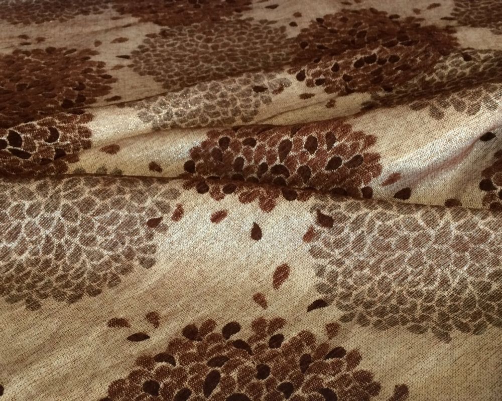 Шенилл SW-7 коричневый цветок двусторонний