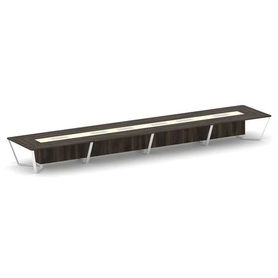 Steel Meet Стол переговорный прямоугольный KMK-PR.B.SP-24 Дуб Мали/Ваниль Глянец/Металл Белый 8000*1