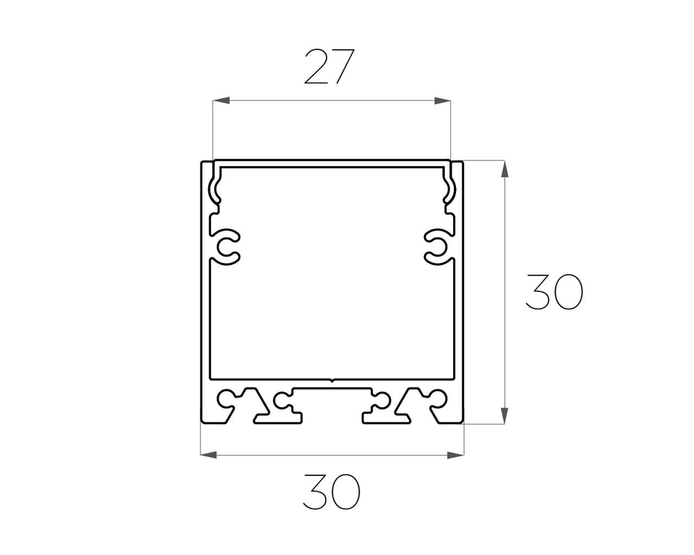 Профиль накладной алюминиевый LC-LP-3030-2 Anod