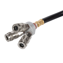 WDK-83MY Распределитель пневматический V-образный тройной, 3 быстроразъемных EU соедения, вход с рез