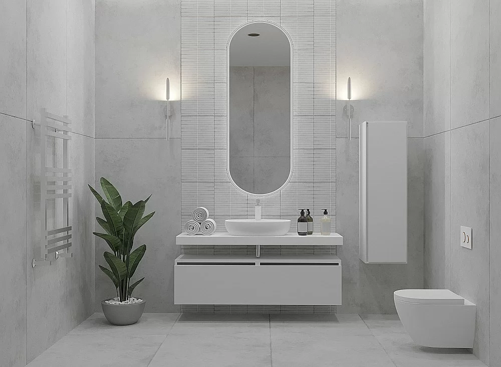 Тумба с раковиной и столешницей Armadi Art Flat 140 белый глянец