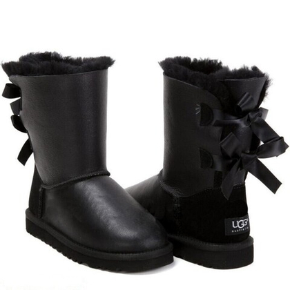 Угги Bailey Bow Metallic Black