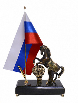 Письменный прибор из нефрита с Конем из бронзы