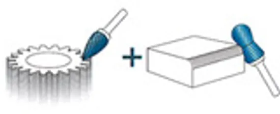 Комбинированная борфреза Karnasch цилиндр с торцевыми зубьями + угол