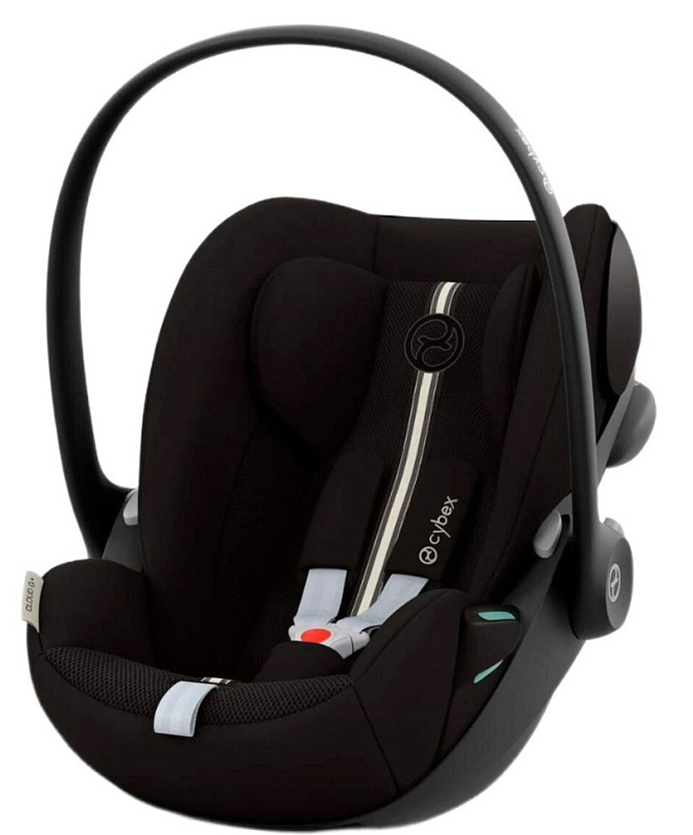 Коляска Cybex Coya Rosegold Frame Cloud G i-Size Moon Black Plus 2 в 1 Off White с дождевиком и бампером