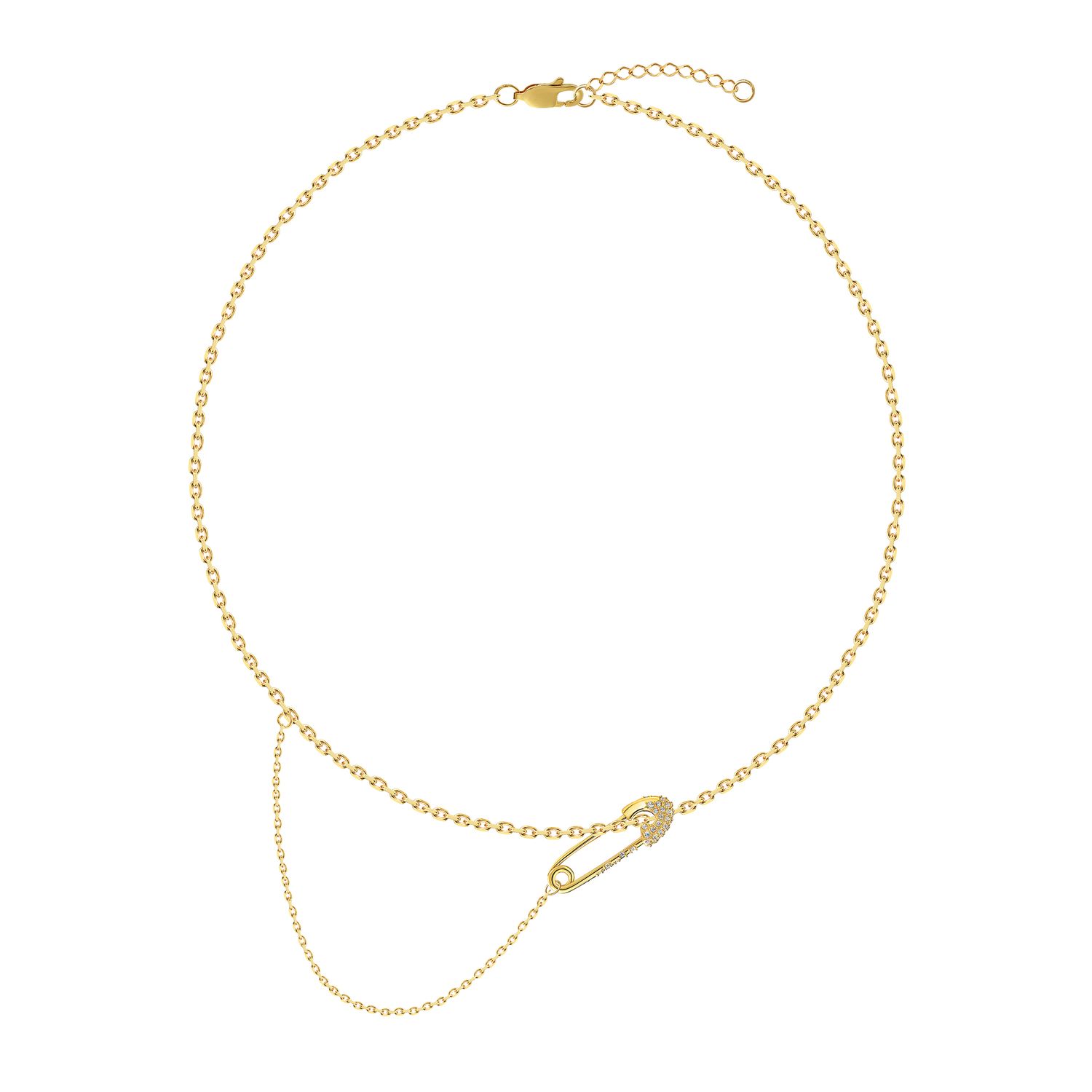 Колье Crystal Pin Necklace - Gold