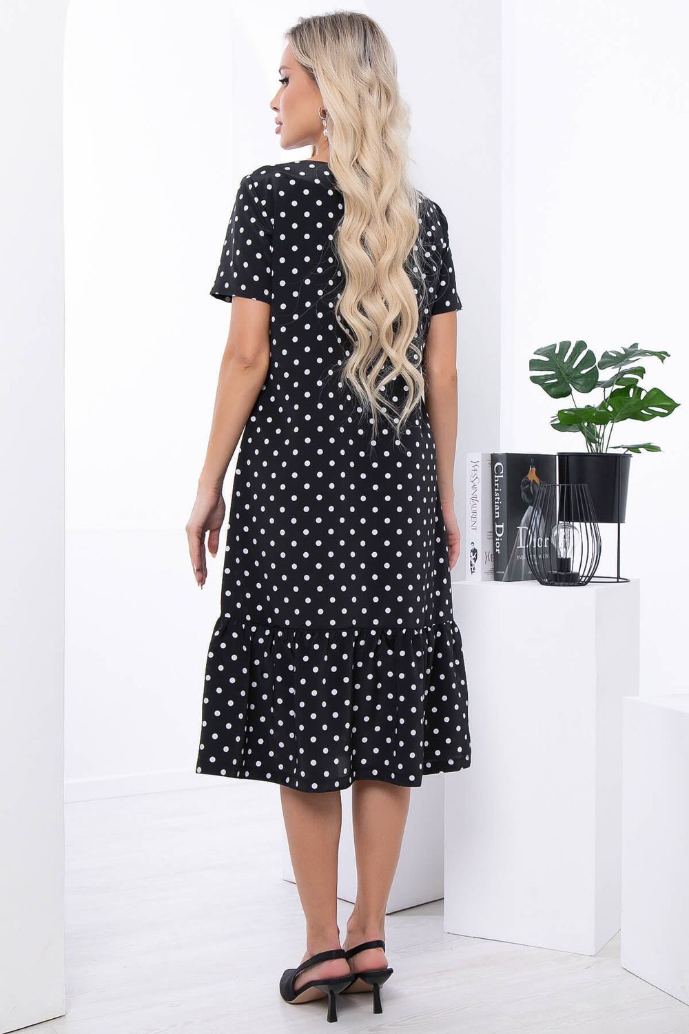 Платье "Эжени" (блэк/горох) П7061 LT Collection (Акция)