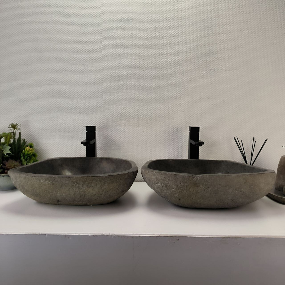Раковина из речного камня ПАРА! RS-63826 48*38*15 2шт 0126