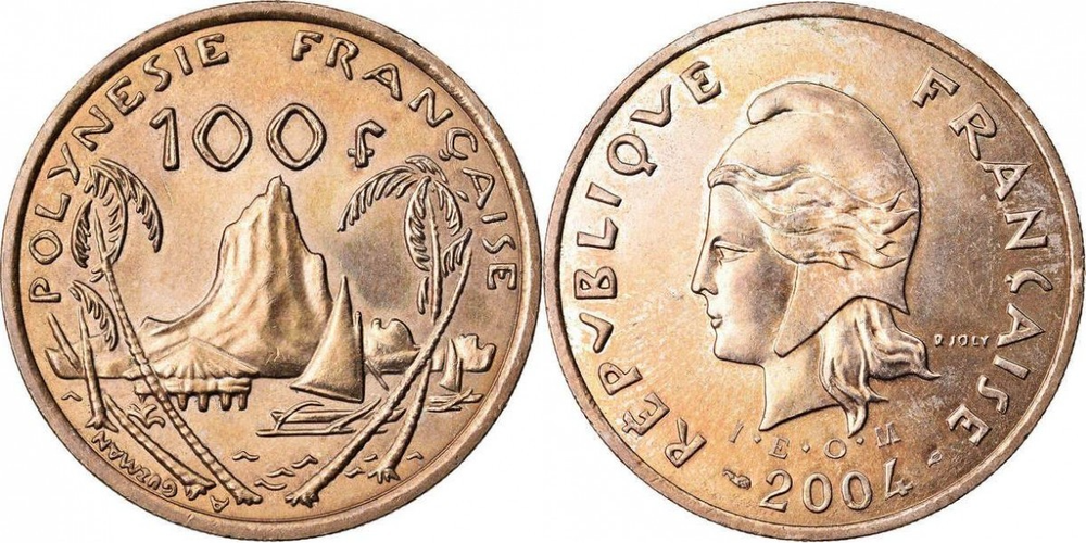 Французская Полинезия 100 франков, 1976 - 2005 Свобода XF