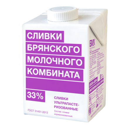 Сливки "БМК" для взбивания натуральные 33% 500мл