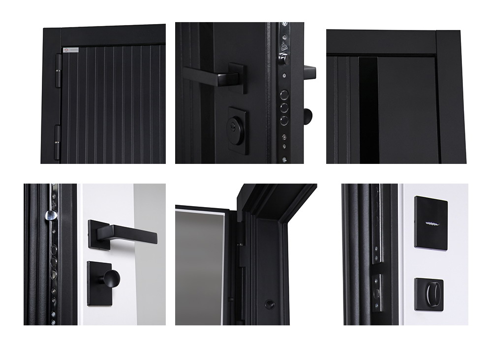 Стальная дверь "Silver" с зеркалом. Заказная модель.