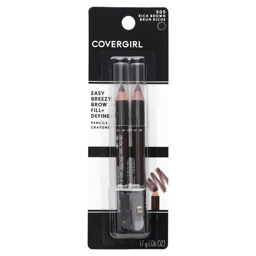 Covergirl, Easy Breezy Brow, карандаш для бровей, оттенок 505 насыщенный коричневый, 1,7 г (0,06 унции)
