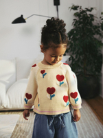 Свитер и джинсы широкие в комплекте для девочки Next E25-171, Светло-желтый, Синий