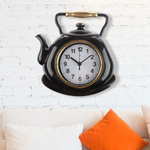 Часы настенные "Чайник" 27*28,5см, корпус черный с золотом