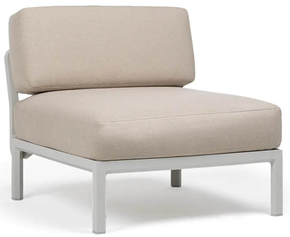 Модуль центральный пластиковый с подушками Nardi Maximo Elemento Centrale, гипс, жемчуг