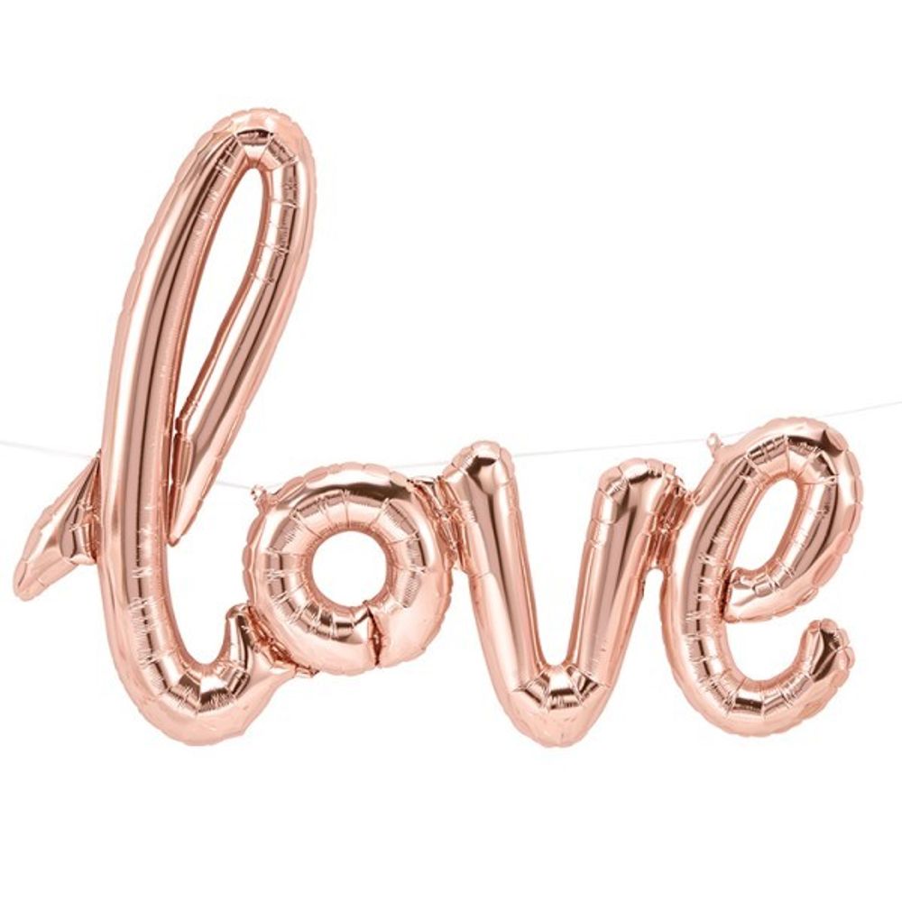 Фольгированный воздушный шар-слово &quot;love&quot; розовое золото