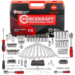 Набор инструментов 216пр. 1/4''3/8''1/2''(6гр.)(4-32мм) FORCEKRAFT FK-38841New
