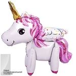 Шар 3D (23"/58 см) Фигура, Единорог с крыльями, Розовый, 1 шт. в упак.