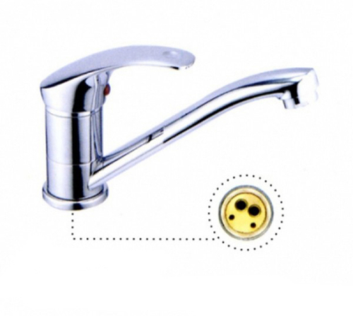 Смеситель для кухни 35к L4536 Ledeme б/отв кор излив, латунь