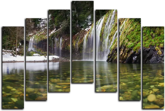Модульная картина "Весенний водопад"