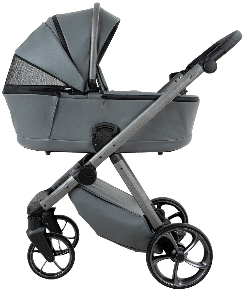 Детская коляска Pituso Sole Leather 2 в 1 PMPL/04 Grey
