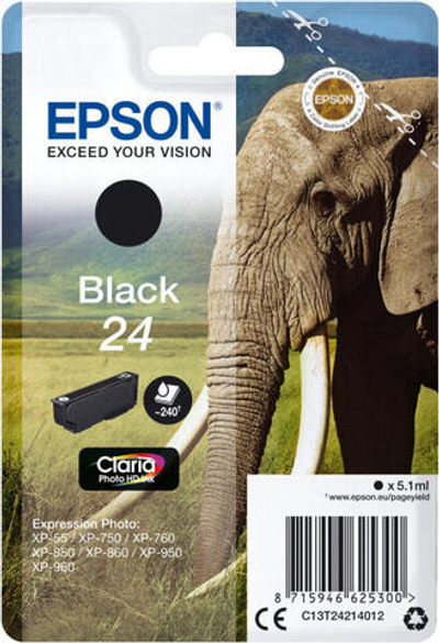 Картридж струйный черный 1 шт Epson 24 C13T24214022