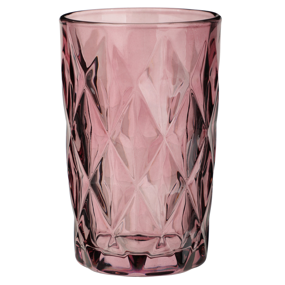 MILLIMI Стакан 350 мл, стекло, бордовый ромб